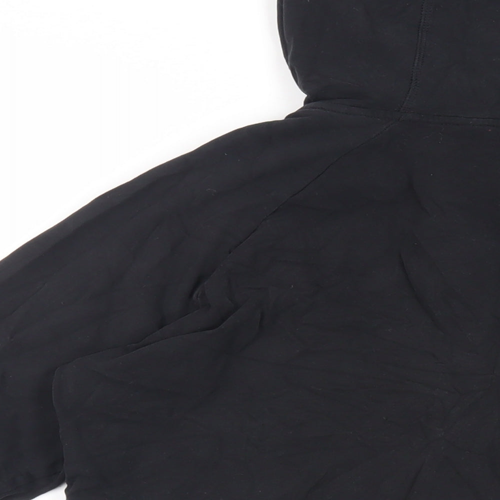 GOODMOVE Womens Black Cotton Full Zip Hoodie Size 16 Zip