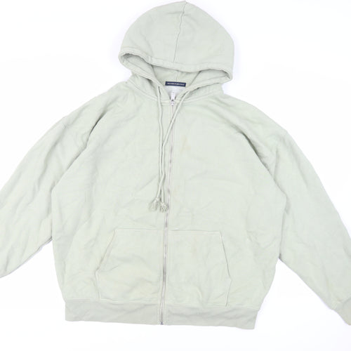 Brandy Melville Womens Green Cotton Full Zip Hoodie Size L Zip