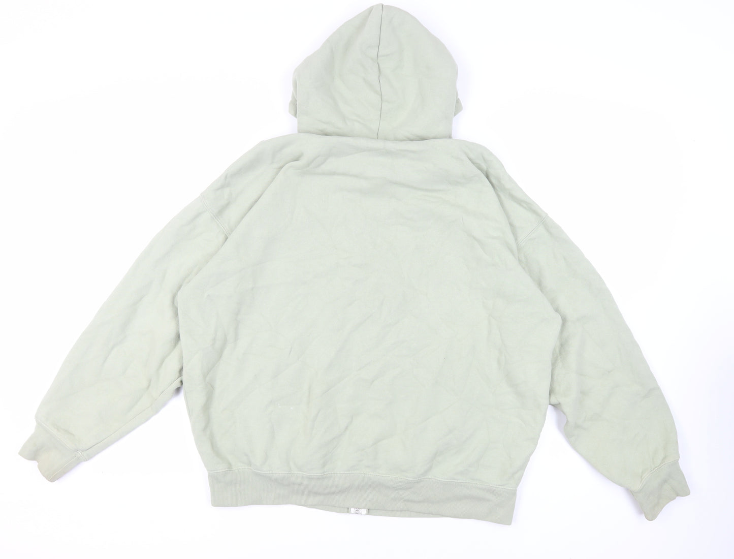 Brandy Melville Womens Green Cotton Full Zip Hoodie Size L Zip
