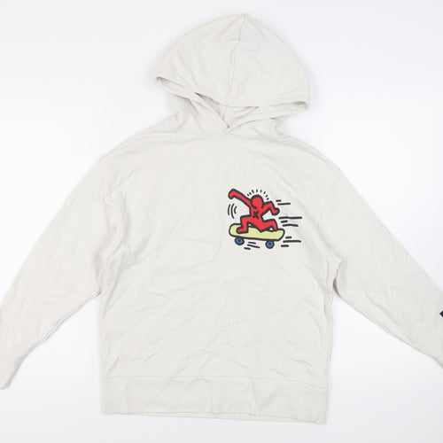 Zara Girls Ivory Cotton Pullover Hoodie Size 11-12 Years Pullover - Keith Han