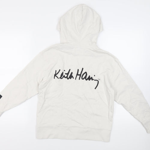 Zara Girls Ivory Cotton Pullover Hoodie Size 11-12 Years Pullover - Keith Han