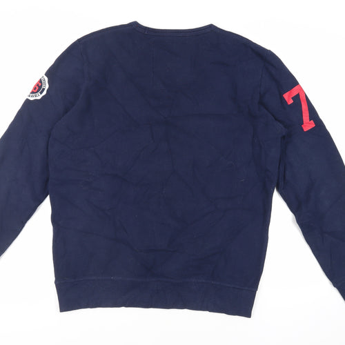 Superdry Mens Blue Cotton Pullover Sweatshirt Size 2XL - Logo