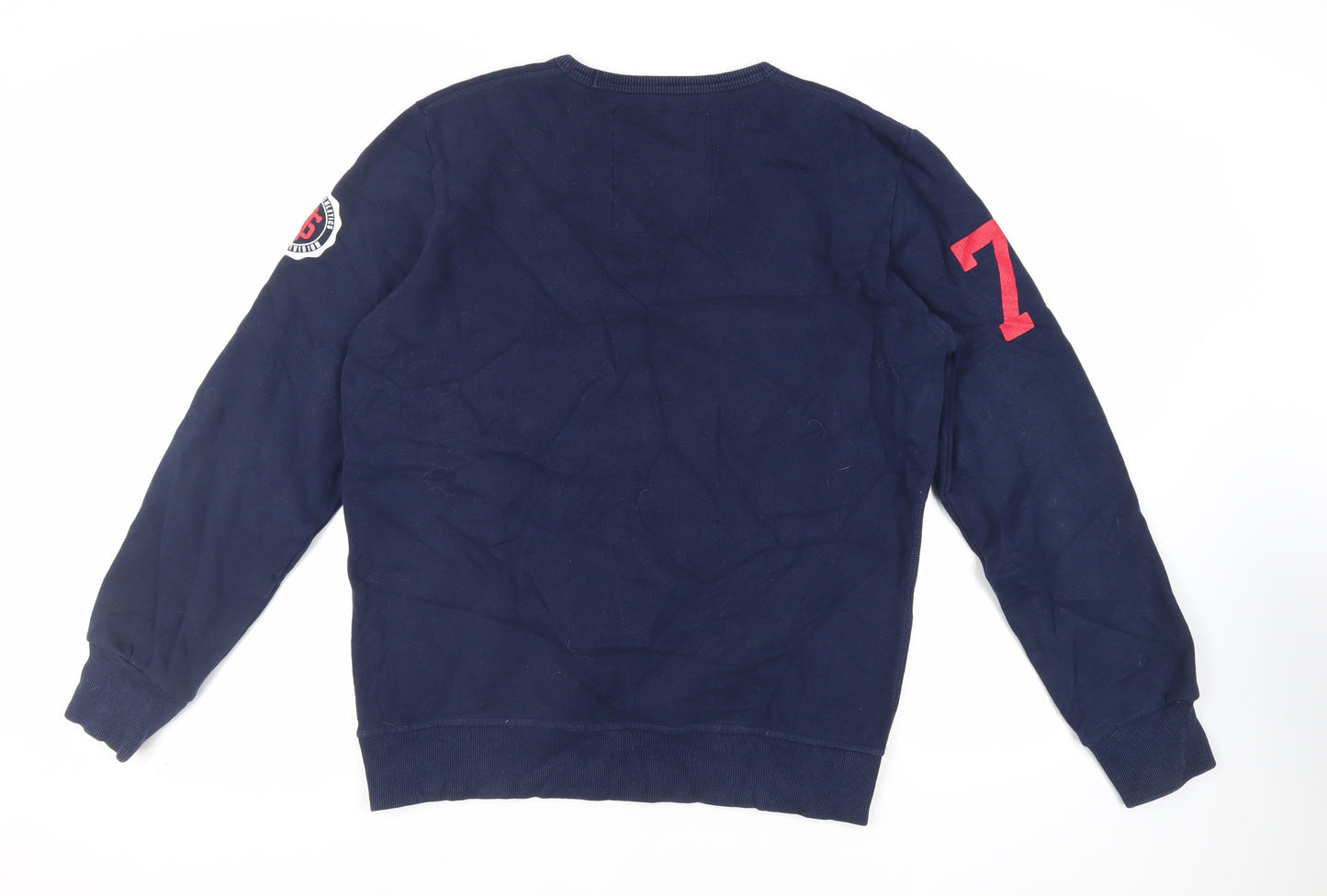 Superdry Mens Blue Cotton Pullover Sweatshirt Size 2XL - Logo