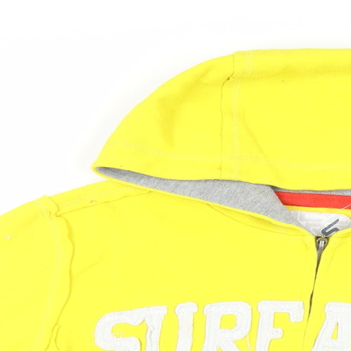 Surfanic Girls Yellow Cotton Full Zip Hoodie Size 8-9 Years Zip - Logo