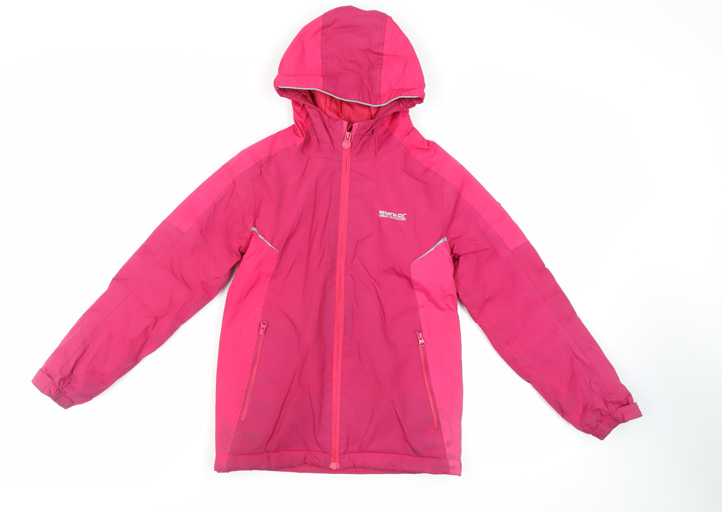 Regatta Girls Pink Windbreaker Jacket Size 9-10 Years Zip - Hooded Water Resistant Outdoors Technical