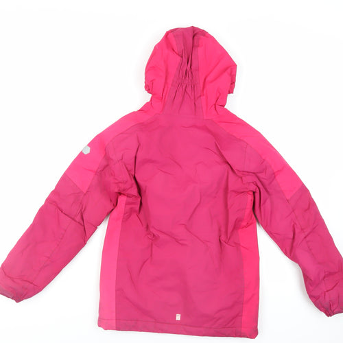 Regatta Girls Pink Windbreaker Jacket Size 9-10 Years Zip - Hooded Water Resistant Outdoors Technical