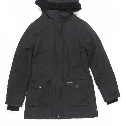Eastpak Womens Black Jacket Size S Zip - Hooded Logo