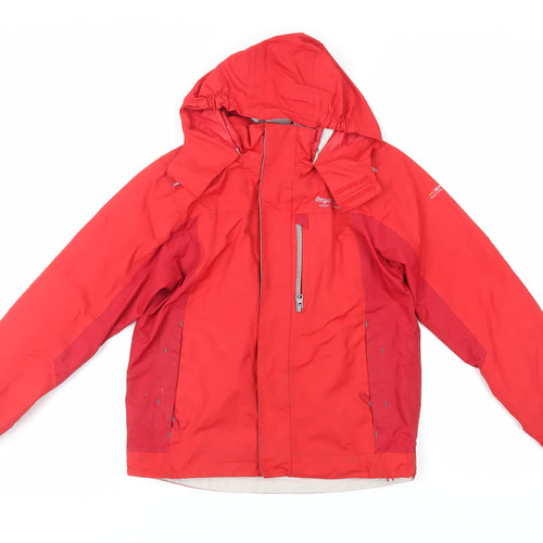 Regatta Girls Red Windbreaker Jacket Size 9-10 Years Zip - Logo Waterproof Technical