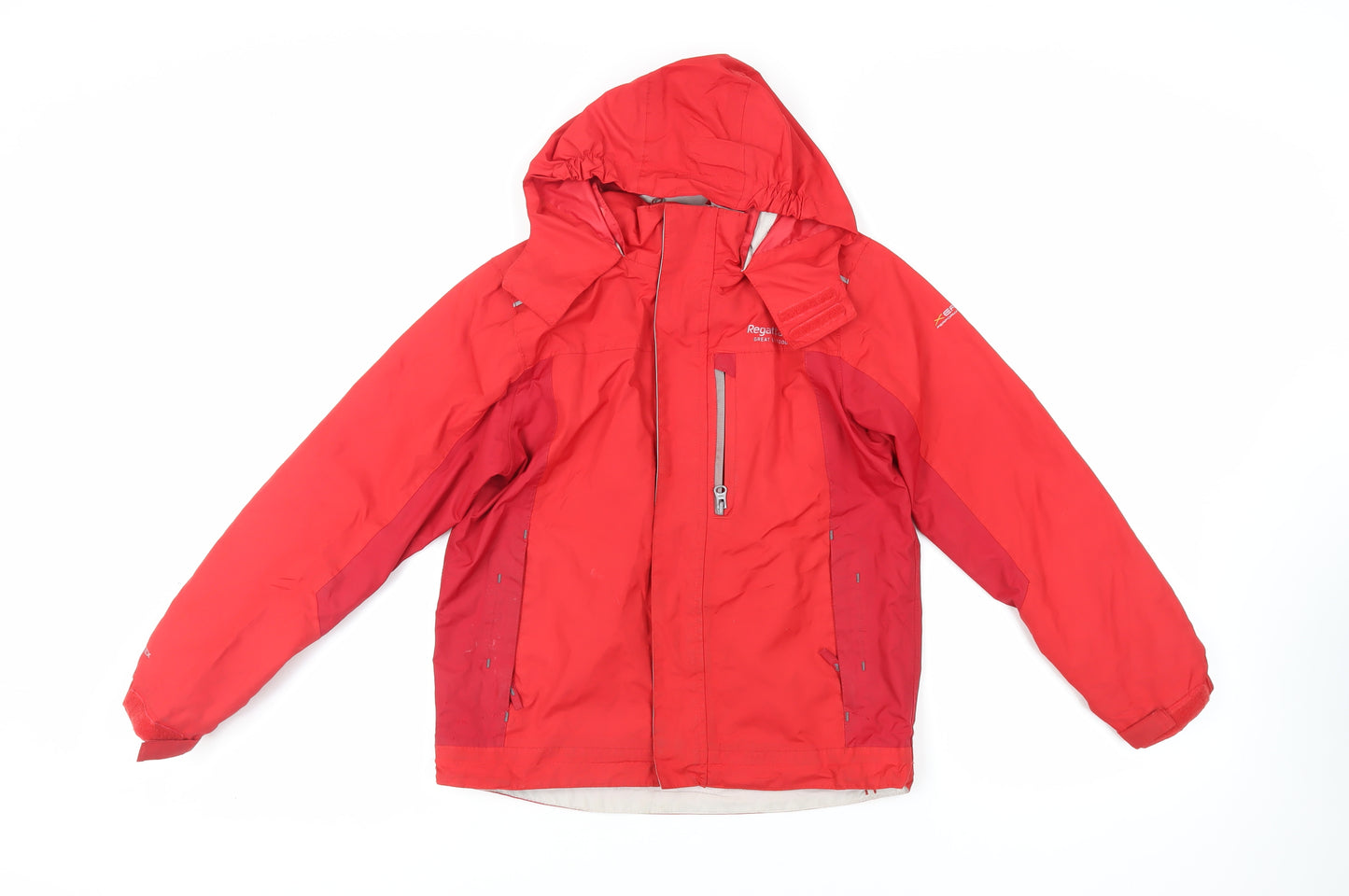 Regatta Girls Red Windbreaker Jacket Size 9-10 Years Zip - Logo Waterproof Technical