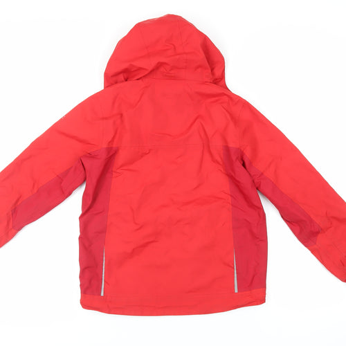 Regatta Girls Red Windbreaker Jacket Size 9-10 Years Zip - Logo Waterproof Technical