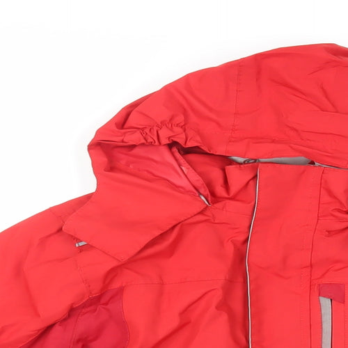 Regatta Girls Red Windbreaker Jacket Size 9-10 Years Zip - Logo Waterproof Technical