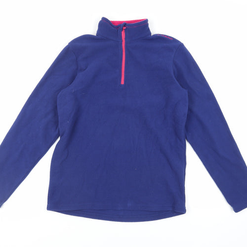 DECATHLON Boys Blue Polyester Pullover Sweatshirt Size 14 Years Zip