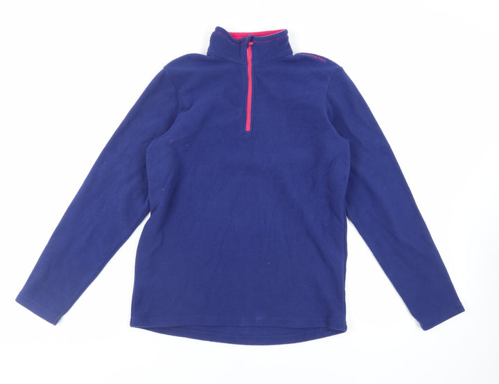 DECATHLON Boys Blue Polyester Pullover Sweatshirt Size 14 Years Zip