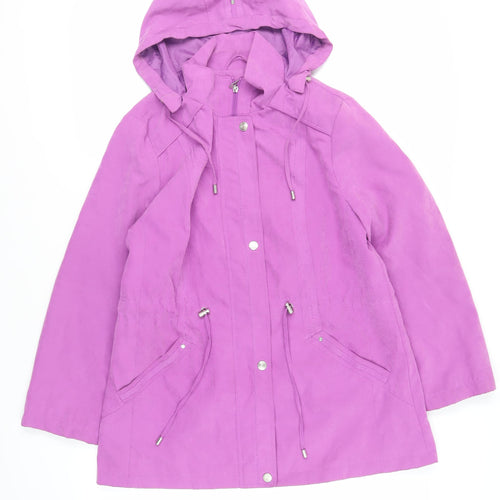 Bonmarché Womens Purple Jacket Size M Zip - Hooded