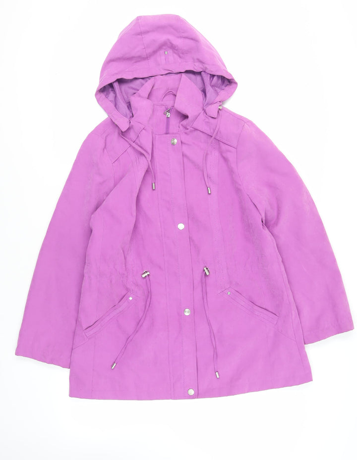 Bonmarché Womens Purple Jacket Size M Zip - Hooded