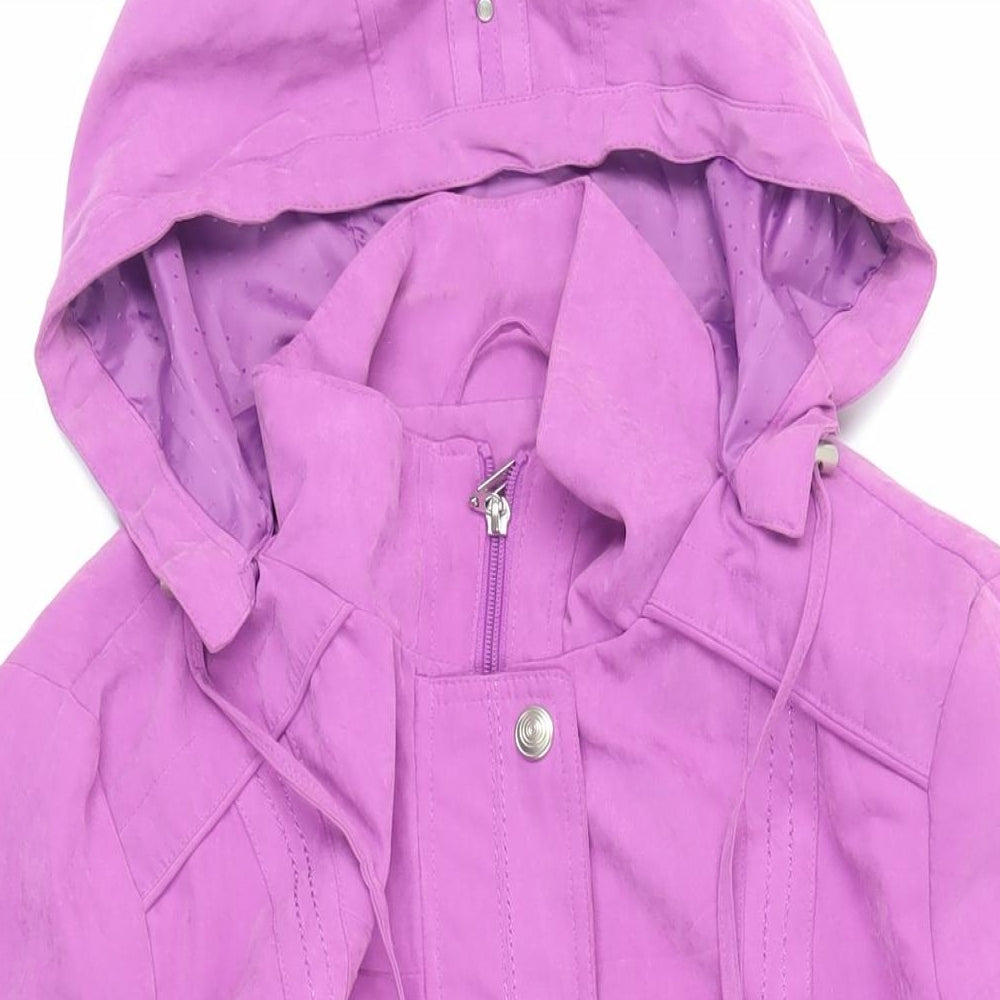 Bonmarché Womens Purple Jacket Size M Zip - Hooded
