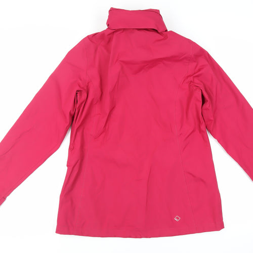 Regatta Womens Pink Windbreaker Jacket Size 12 Zip - Logo Zipped Pockets Technical Waterproof