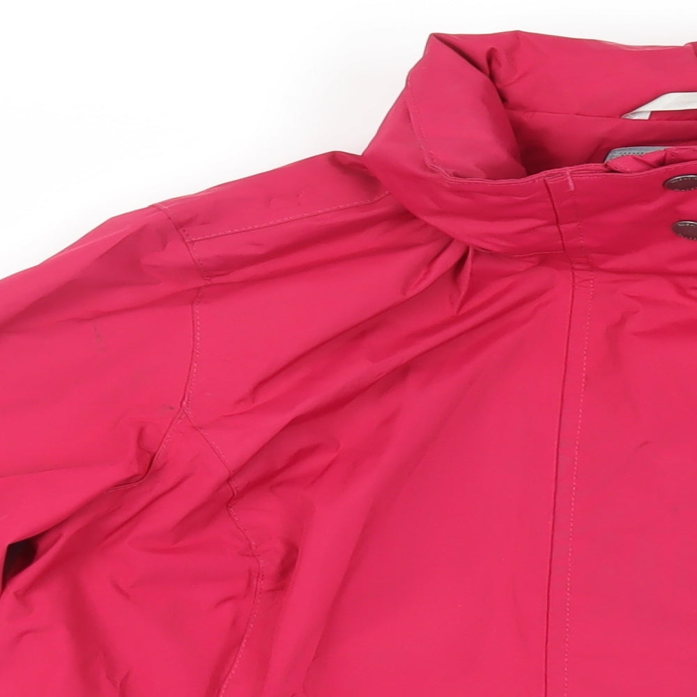 Regatta Womens Pink Windbreaker Jacket Size 12 Zip - Logo Zipped Pockets Technical Waterproof