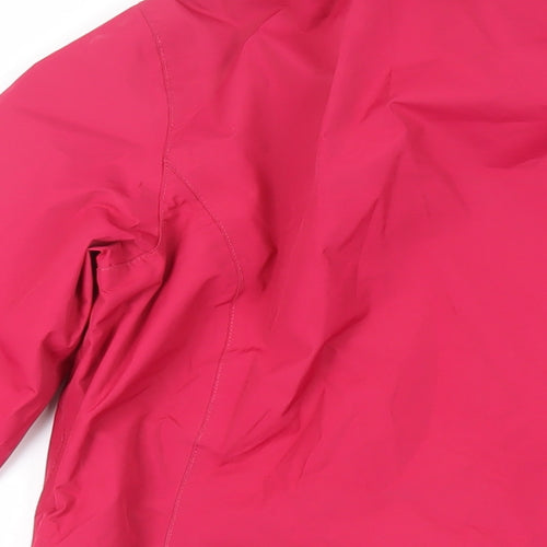 Regatta Womens Pink Windbreaker Jacket Size 12 Zip - Logo Zipped Pockets Technical Waterproof