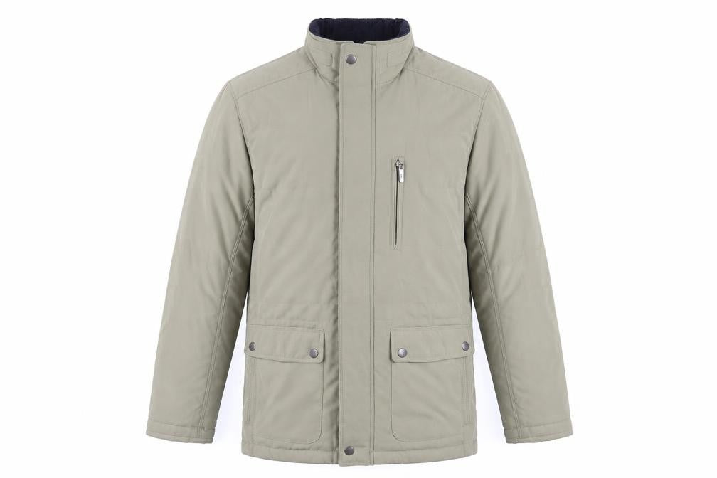 Front view of Brook Taverner men’s green jacket, size 38, zip