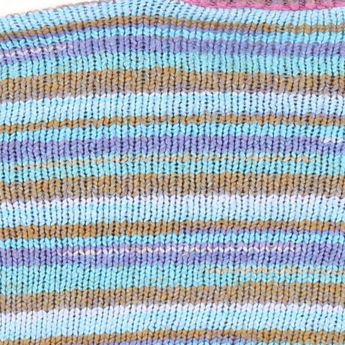 Urban Outfitters Womens Multicoloured Crew Neck Striped Acrylic Pullover Jumper Size M