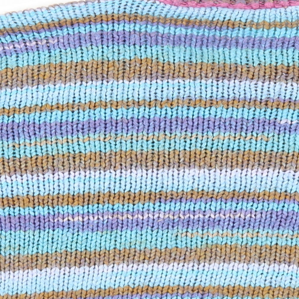 Urban Outfitters Womens Multicoloured Crew Neck Striped Acrylic Pullover Jumper Size M