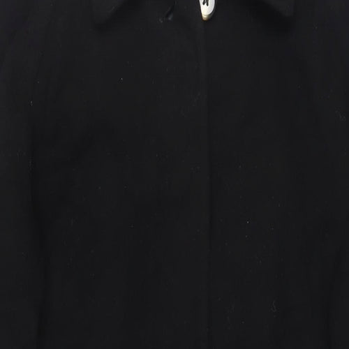 Admyra Womens Black Overcoat Coat Size 14 Button