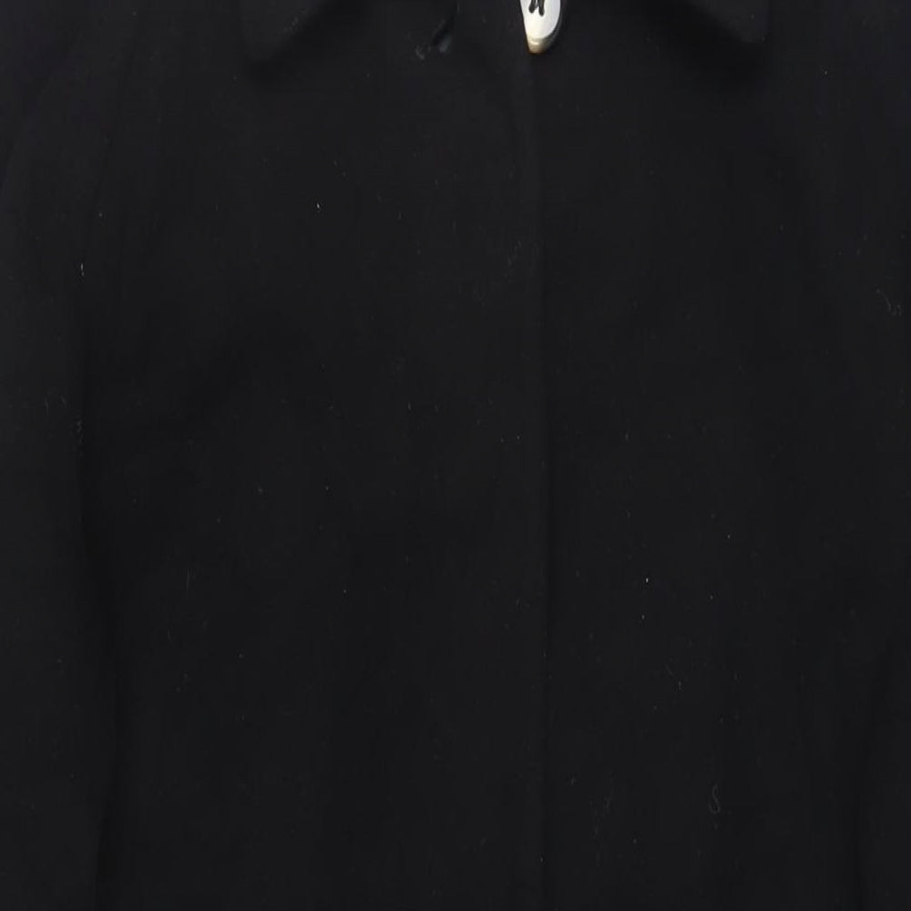 Admyra Womens Black Overcoat Coat Size 14 Button
