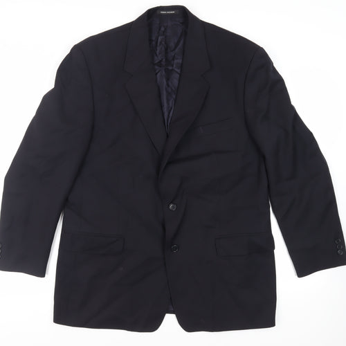 Balmain Mens Black Wool Jacket Suit Jacket Size 44 Regular