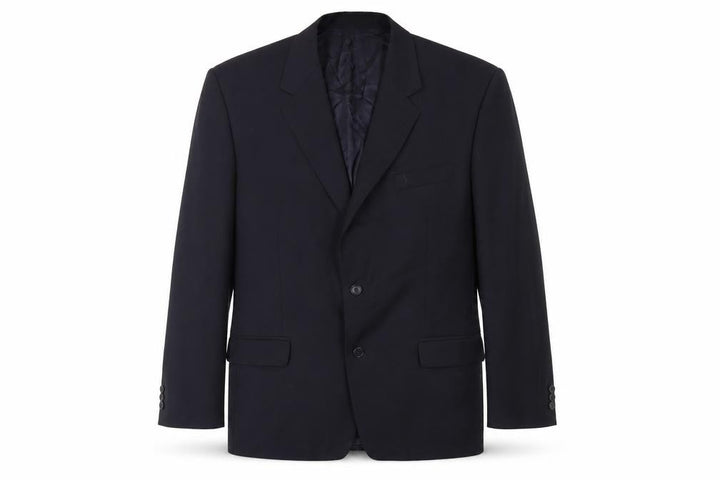 Balmain Mens Black Wool Jacket Suit Jacket Size 44 Regular