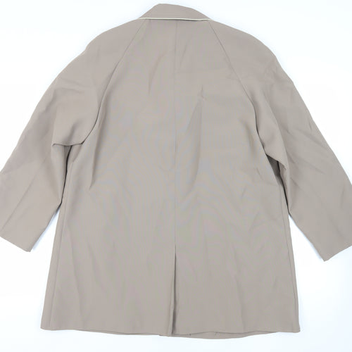 Ronald Skermer Womens Beige Overcoat Coat Size L Button - Vintage Lightweight