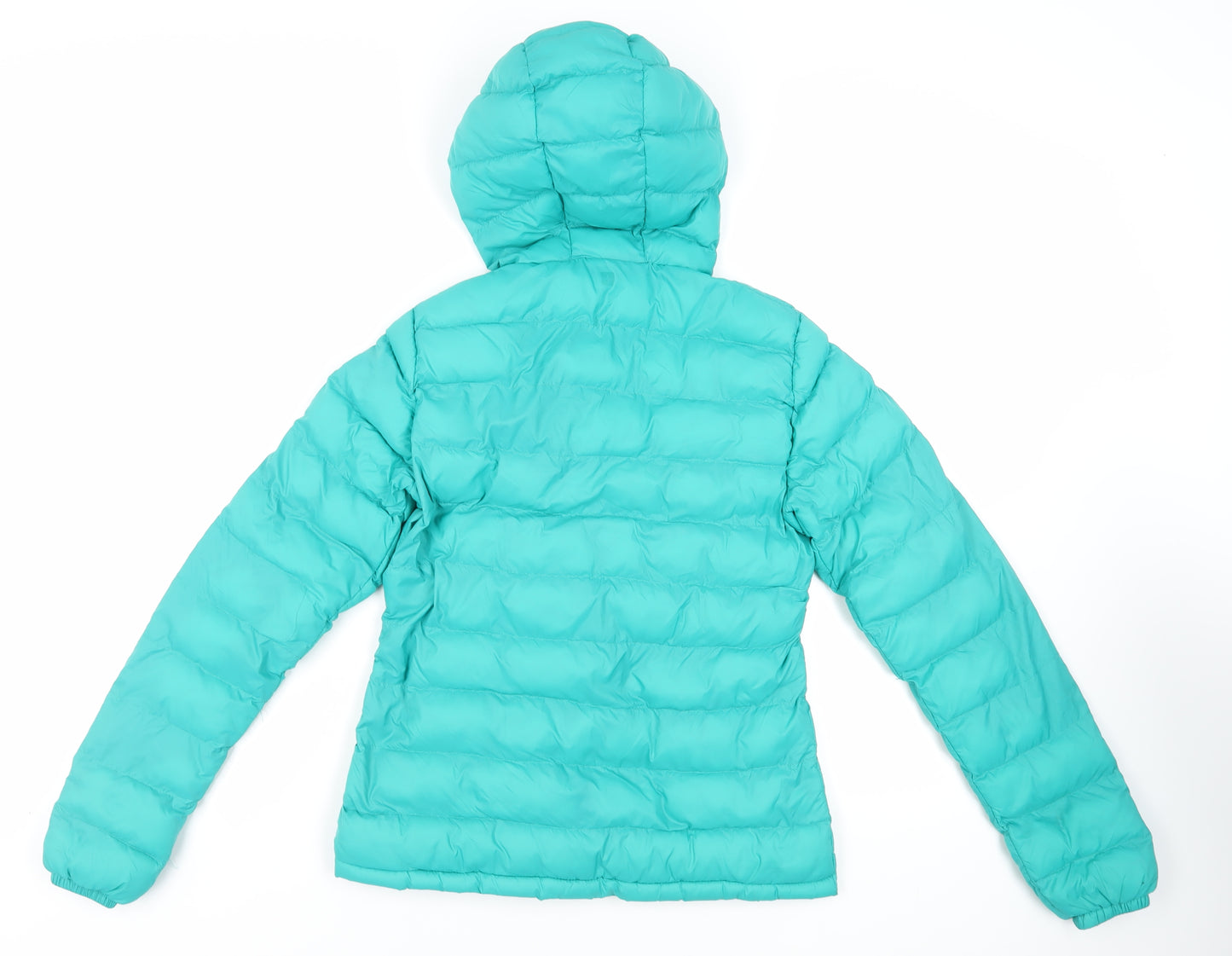 Mountain Warehouse Womens Green Quilted Jacket Size 6 Zip - Logo Hooded