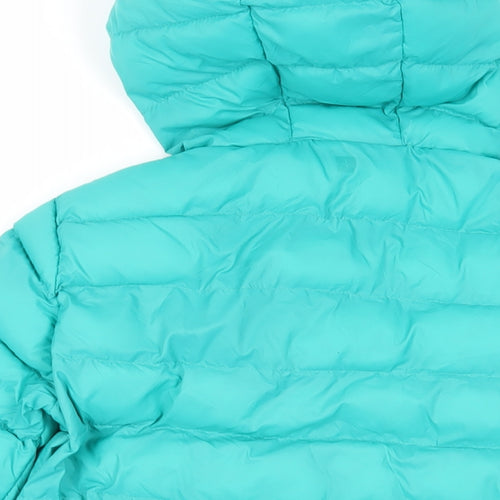 Mountain Warehouse Womens Green Quilted Jacket Size 6 Zip - Logo Hooded