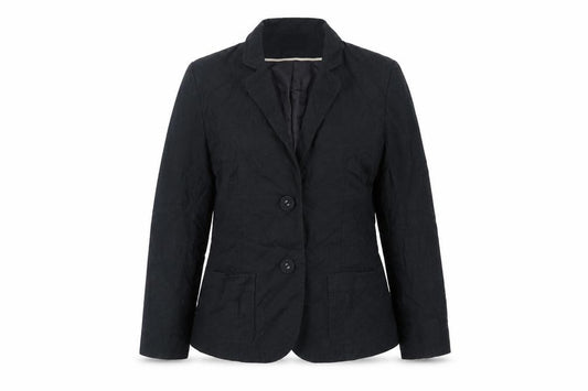 Front view of Classics women’s black jacket blazer, size UK 14, button
