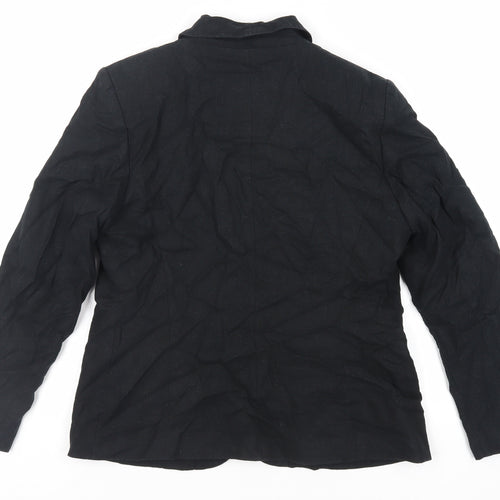 Classic Womens Black Jacket Blazer Size 14 Button
