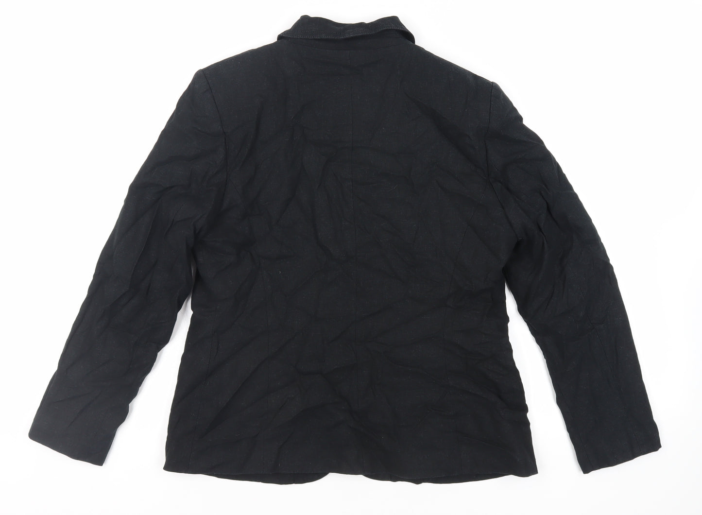Classic Womens Black Jacket Blazer Size 14 Button