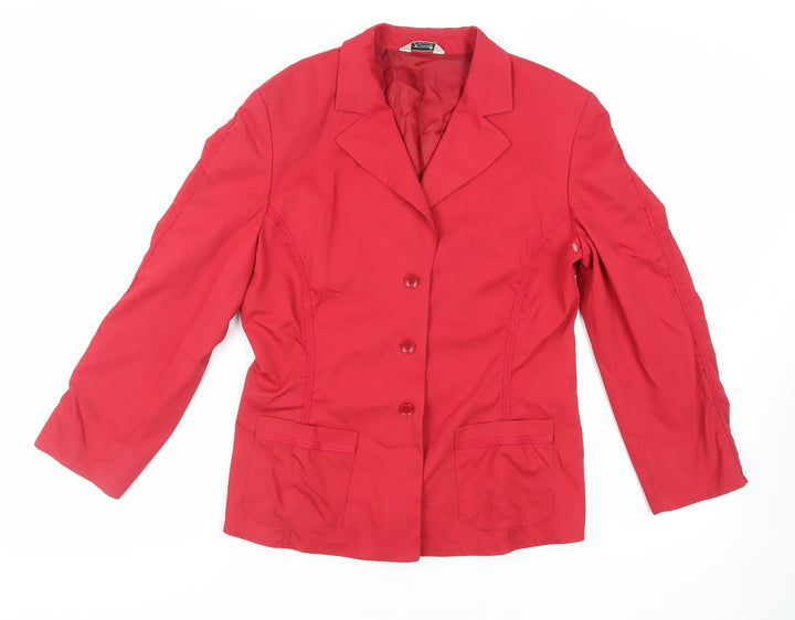 Savannah Womens Red Jacket Blazer Size 12 Button