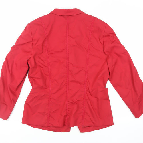 Savannah Womens Red Jacket Blazer Size 12 Button