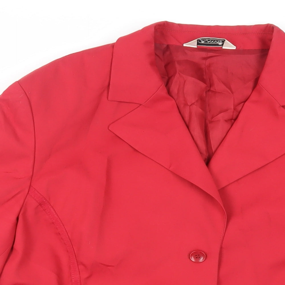 Savannah Womens Red Jacket Blazer Size 12 Button