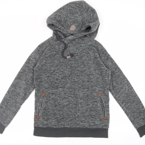 Sublevel Womens Grey Polyester Pullover Hoodie Size L Pullover