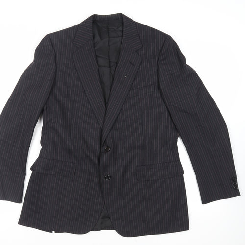 Austin Reed Mens Black Striped Wool Jacket Suit Jacket Size 42 Regular