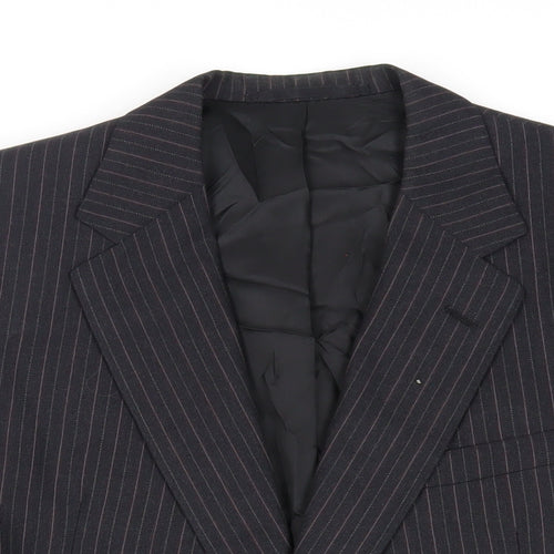 Austin Reed Mens Black Striped Wool Jacket Suit Jacket Size 42 Regular