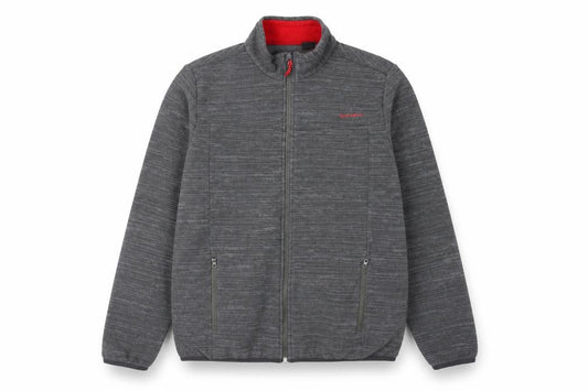 Front view of Decathlon women’s grey jacket, size M, zip - logo zipped pockets
