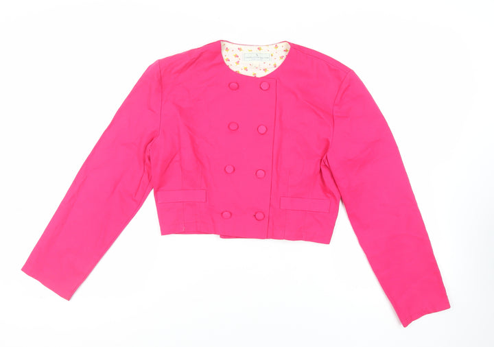 Charlotte Halton Womens Pink Jacket Blazer Size 14 Button