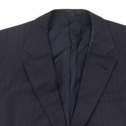 Austin Reed Mens Blue Striped Wool Jacket Suit Jacket Size 42 Regular