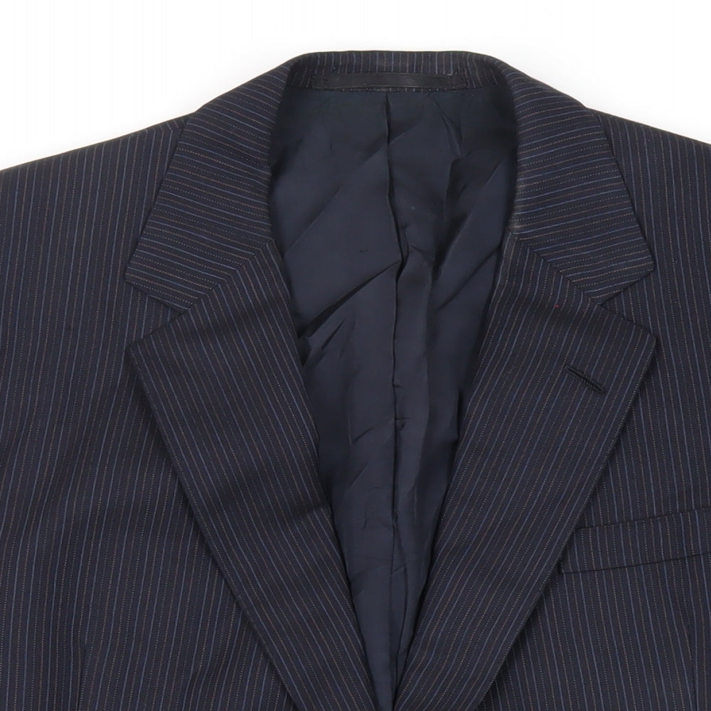 Austin Reed Mens Blue Striped Wool Jacket Suit Jacket Size 42 Regular