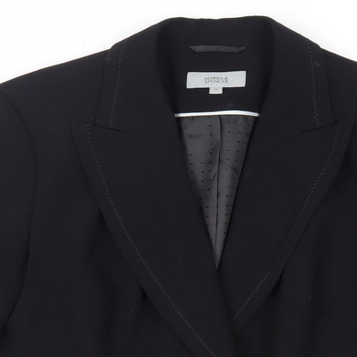 Marks and Spencer Womens Black Jacket Blazer Size 16 Button