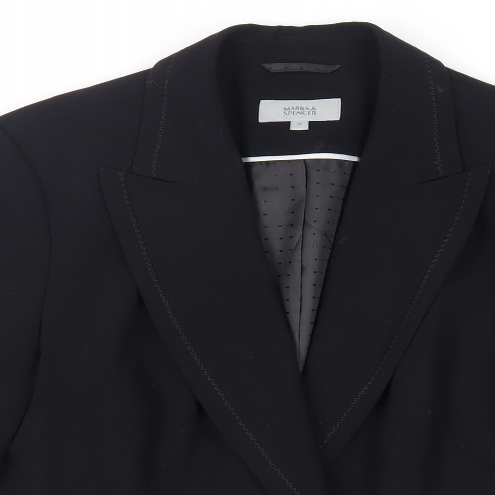 Marks and Spencer Womens Black Jacket Blazer Size 16 Button