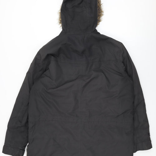 Craghoppers Mens Black Overcoat Coat Size M Zip
