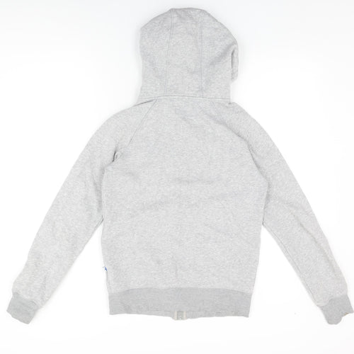 adidas Womens Grey Cotton Full Zip Hoodie Size 12 Zip